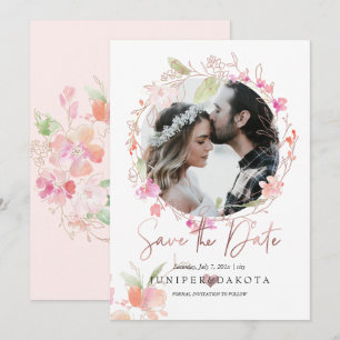 PixDezines Blushing Romance Wavercolor Blume Einladung