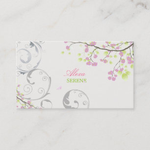 PixDezines Blüten+Wirbel/diy Farben Visitenkarte
