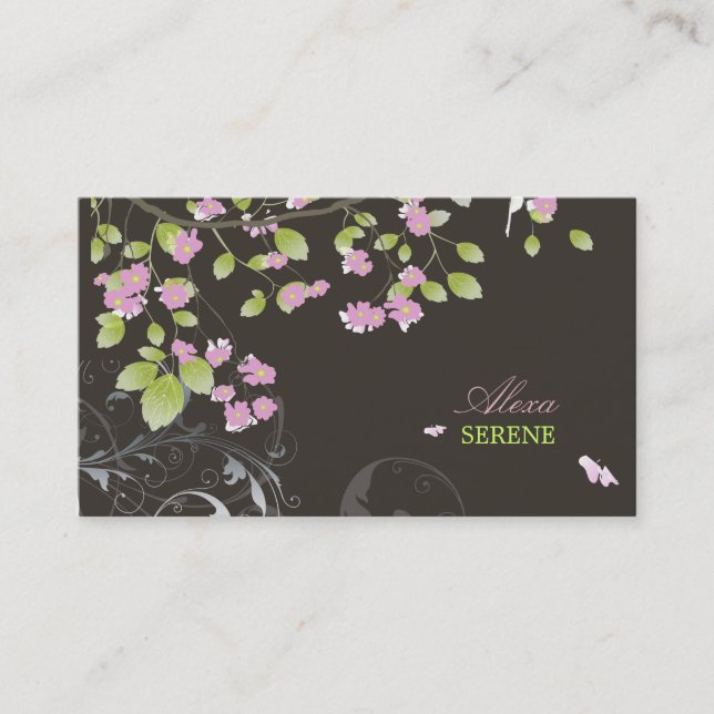 PixDezines-Blüten+Wirbel/Farbtöne Visitenkarte (Vorderseite)