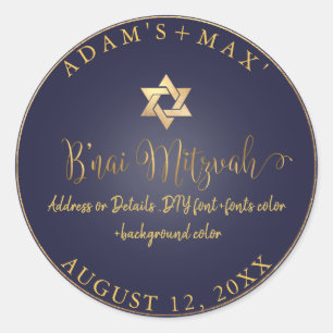 PixDezines B'nai Mitzvah, DIY Farbe Runder Aufkleber