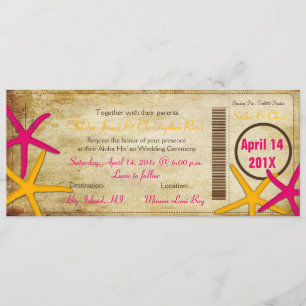 PixDezines Boarding Pass+Beach Hochzeit Einladunge Einladung