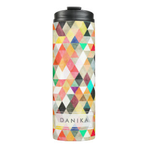 PixDezines Boho Aquarell geometrisch/Dreiecke Thermosbecher