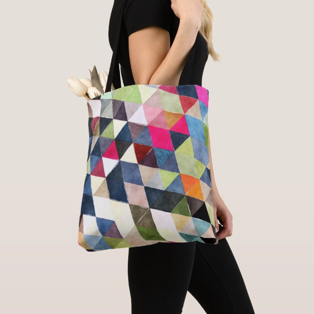 PixDezines Boho Geometric / Dreiecke Muster Tasche (Von Nahem)