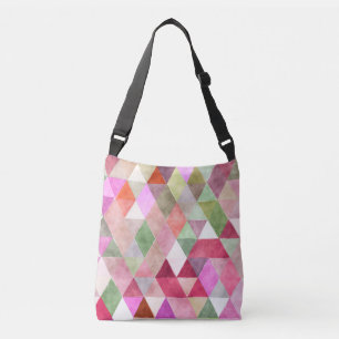 PixDezines Boho Geometric / Dreiecke Muster Tragetaschen Mit Langen Trägern