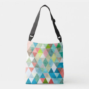 PixDezines Boho Geometric / Dreiecks Muster Tragetaschen Mit Langen Trägern