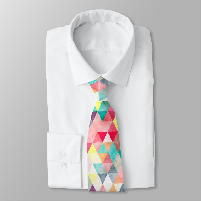 PixDezines Boho Geometrische/einstellbare Dreiecke Krawatte (Gebunden)