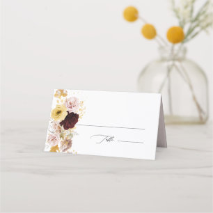 PixDezines Boho Herbstblush Rose Burgundy Place Platzkarte