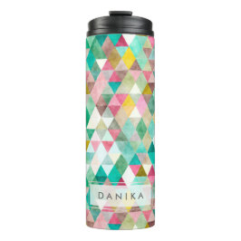 PixDezines Boho Wasserfarbe Geometrische/Dreiecke Thermosbecher