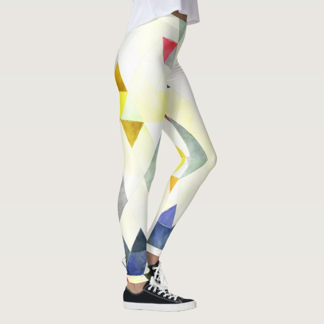 PixDezines Boho Wasserfarben Geometric/Dreiecke Leggings (Rechts)
