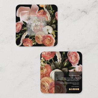 PixDezines Botanische Frische Ranunculus-Blüten Quadratische Visitenkarte