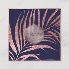 PixDezines Botanische Rose Goldpalmenfronten Quadratische Visitenkarte