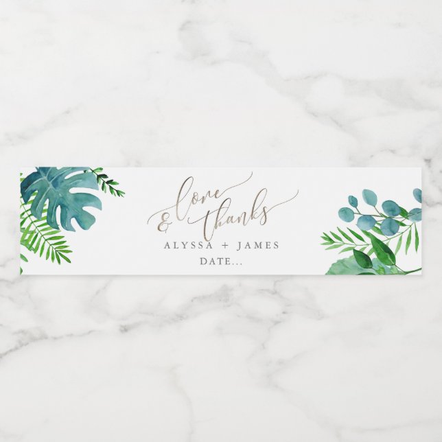 PixDezines Botanische, tropische Blätter (Einzelnes Label)