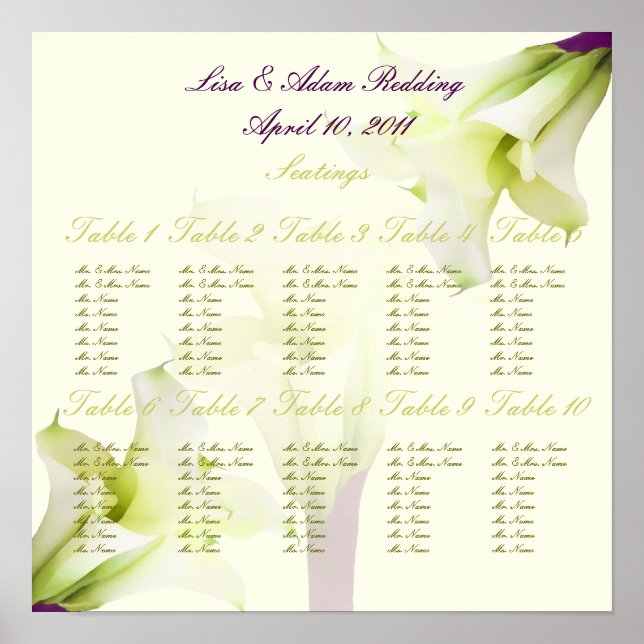 PixDezines Bouquet, weiße Lilien Poster (Vorne)