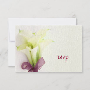 PixDezines Bouquet, weiße Lilien RSVP Karte