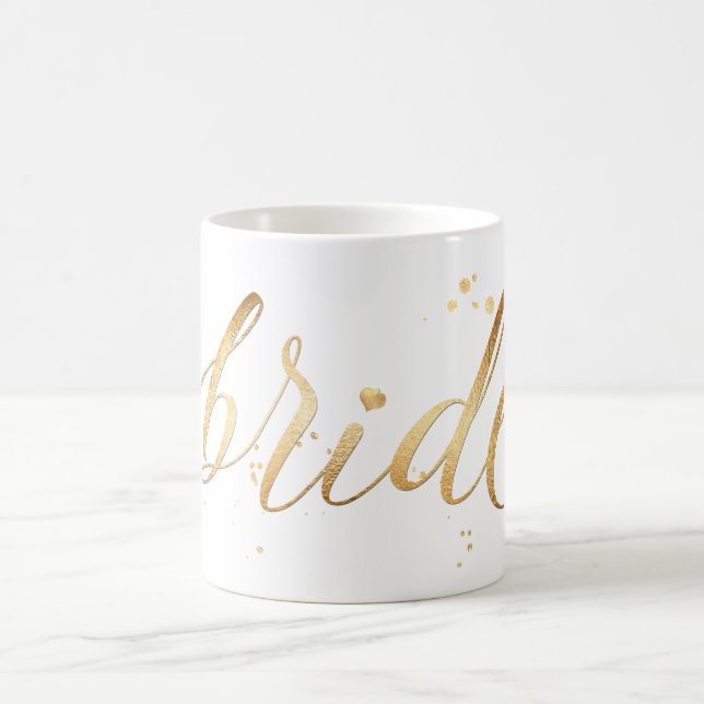 PixDezines Braut/Falsches Gold/Moderne Schrift Kaffeetasse (Mittel)
