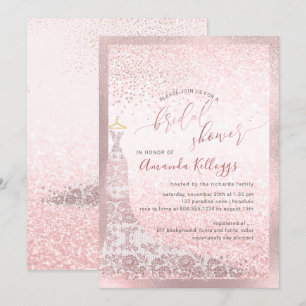 PixDezines Brautparty Blush Pink Gown Einladung