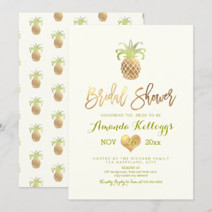PixDezines Brautparty/Imitat Gold/Ananas Einladung