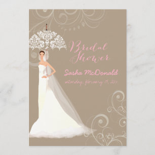 PixDezines Brautparty-/Spitzen-Schirm/DIY-Hintergr Einladung