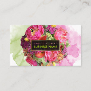 PixDezines Bridal-Bouquet/Aquarell/Blumen Visitenkarte