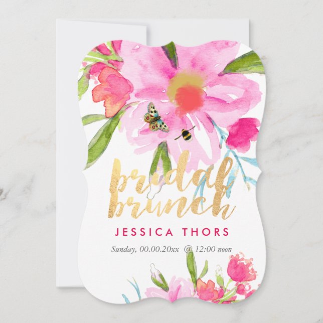 PixDezines Bridal Brunch/May Blume/DIY Beckgrand Einladung (Vorderseite)