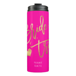 PixDezines Bride Tribe Imitate Gold Moderne Schrif Thermosbecher