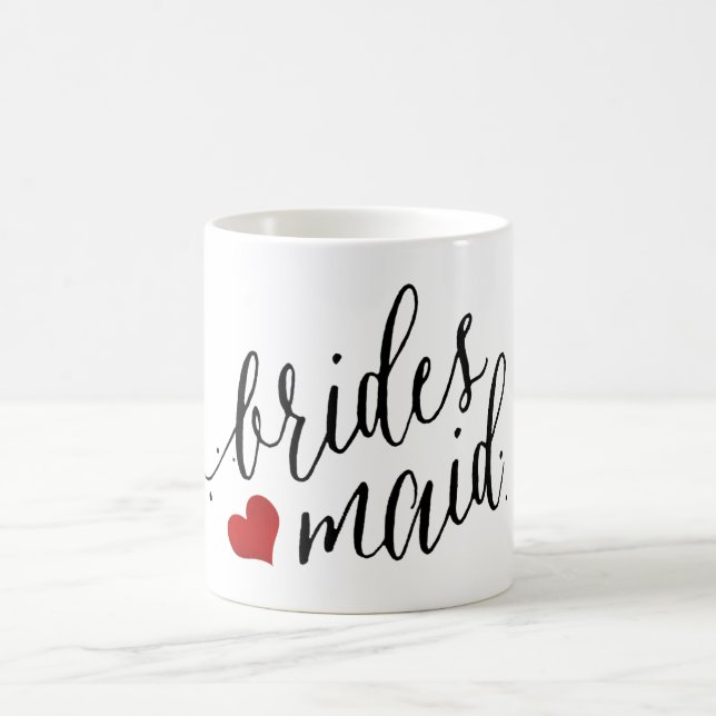 PixDezines Bridesmaid/Herz/Modernes Script Kaffeetasse (Mittel)