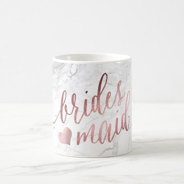 PixDezines Bridesmaid/Imitats Rose Gold/Modernes D Kaffeetasse (Mittel)