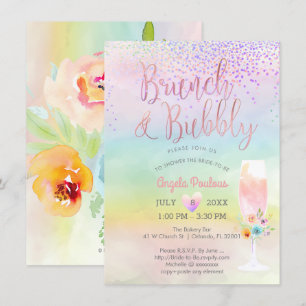 PixDezines Brunch Bubbly/Cotton Candy Confetti Einladung