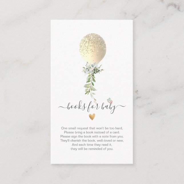 PixDezines Buchanforderung, Watercolor Gold Ballon Begleitkarte (Vorderseite)