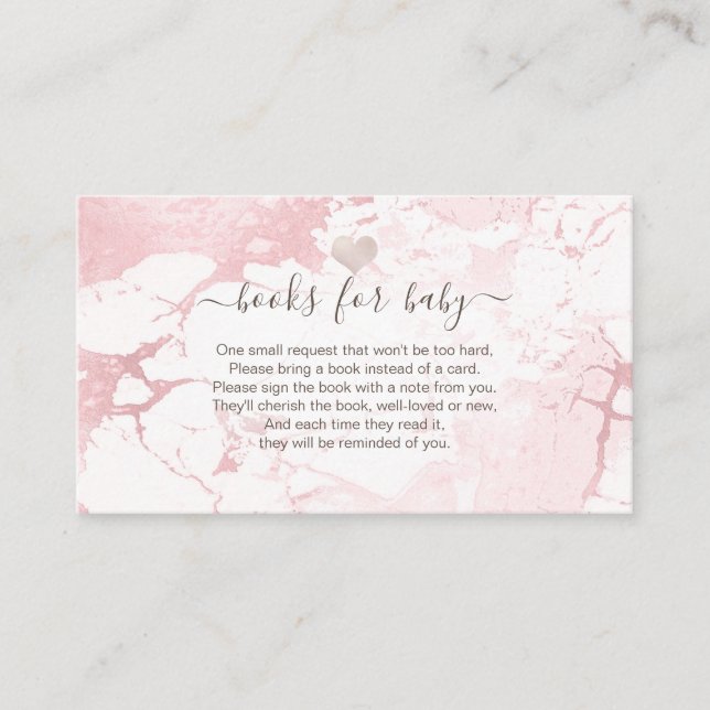 PixDezines Buchanfrage, Blush-Marmor+Herz-Enclo Platzkarte (Vorderseite)