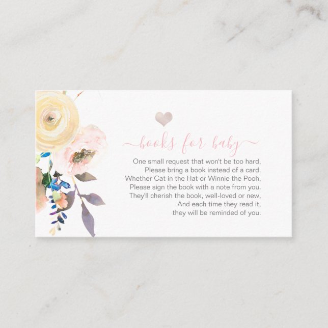 PixDezines Buchanfrage, Pastel Garden Rose Begleitkarte (Vorderseite)