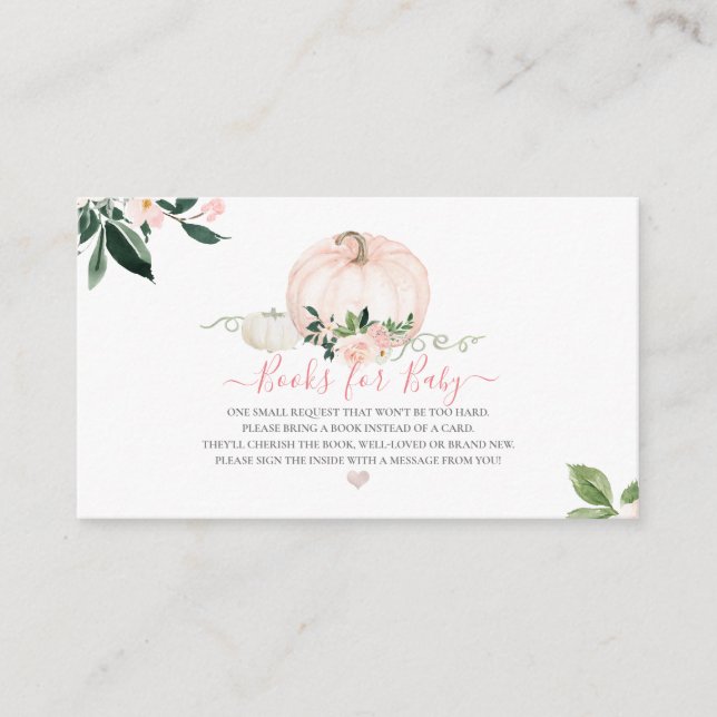 PixDezines Buchanfrage, Wasserfarbenblush Pumpkin Begleitkarte (Vorderseite)