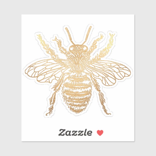 PixDezines Bumble Bee, Imitate Gold Aufkleber (Blatt)