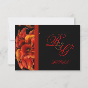 PixDezines BURNT ORANGE CALLA LILY-EINLADUNGEN RSVP Karte