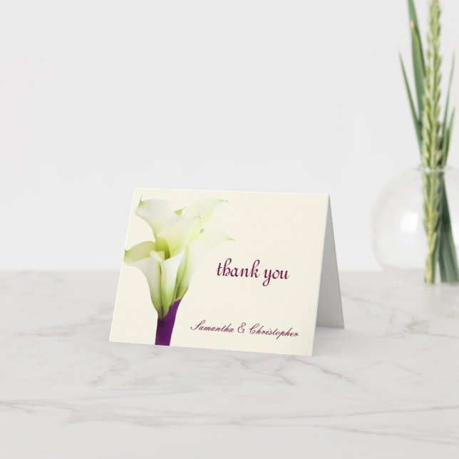 PixDezines calla lilies, Hochzeit danke (Vorderseite)