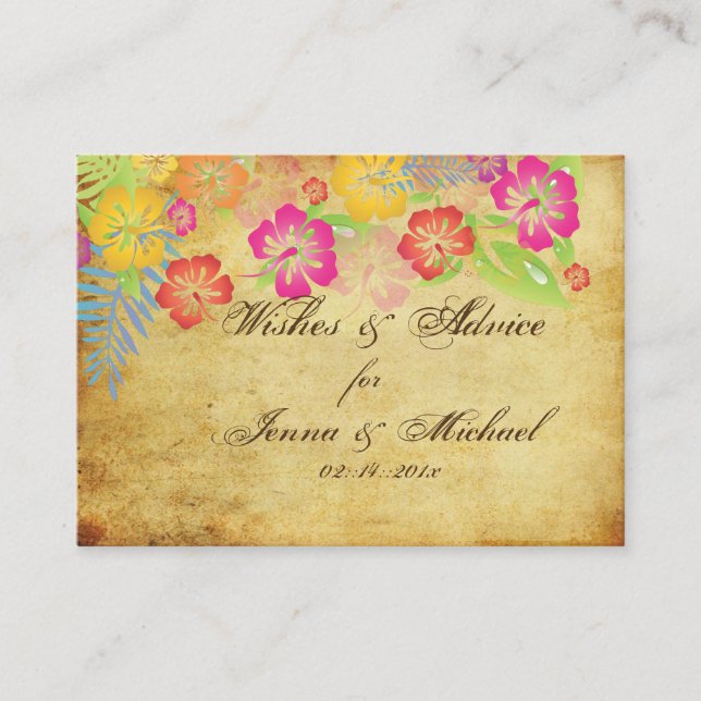 PixDezines Cartes de conseil Hibiscus Vintages (Devant)