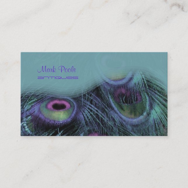PixDezines cartes de visite de plumes Peacock (Devant)