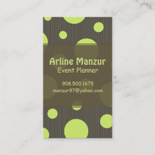 PixDezines Celery Polka Punkte und Button Streifen Visitenkarte