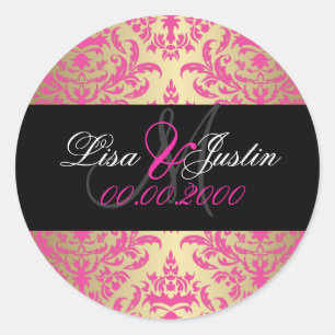 PixDezines Céline Damask Monogramm Aufkleber