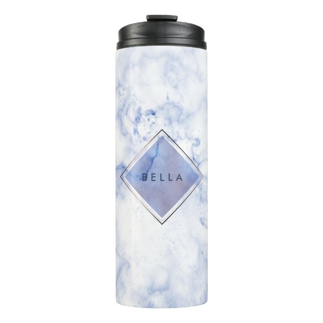 PixDezines CERULEAN BLAUE MARBLE Thermosbecher (Vorderseite)