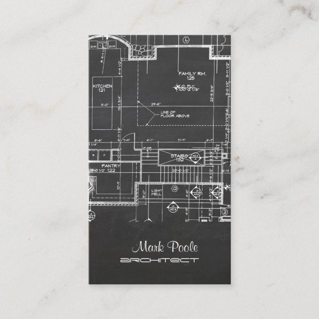 PixDezines Chalkboard-Architektenpläne Visitenkarte (Vorderseite)