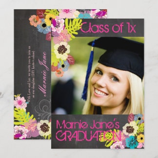 PixDezines Chalkboard + Blumenkohl-Abschluss Einladung