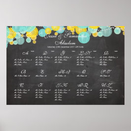 PixDezines chalkboard+lanterns/seating chart Poster
