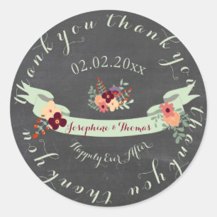 PixDezines chalkboard petite fleurs/DIY text Runder Aufkleber