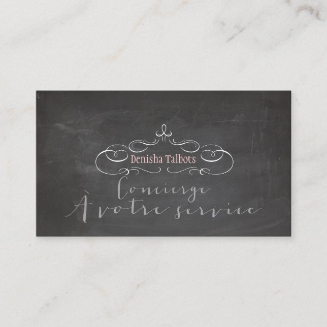 PixDezines Chalkboard/Portierer/DIY Hintergrund Visitenkarte (Vorderseite)
