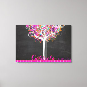 PixDezines Chalkboard Tree of Life Sign in Board Leinwanddruck