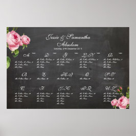 PixDezines chalkboard+Vintage Rose/Sitzplakette Poster