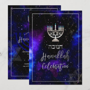 PixDezines Chanukka-Feier, lustige Script-Schrifta Einladung