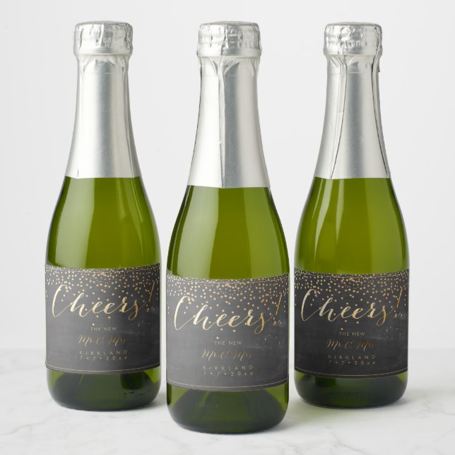 PixDezines Cheers Chalkboard+Imitate Gold Confetti (Flaschen)