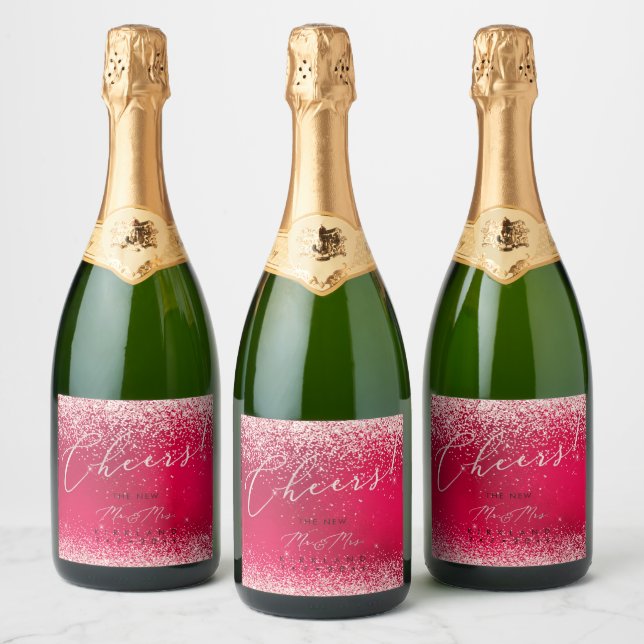PixDezines Cheers Christmas Red+Glitzer (Flaschen)